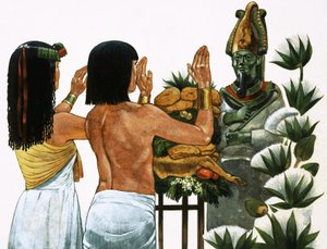 Offergåvor av mat till guden Osiris av Richard Hook
