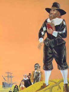 Pilgrimsfäderna (färglitografi)
