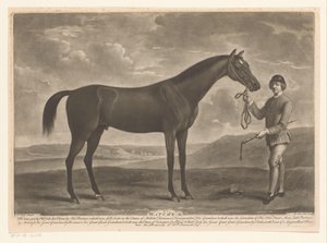 Racepaard med jockey Matchem (titel på objekt)