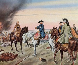 Efter utfallet av slaget vid Zorndorf, 25 augusti 1758 (förstärkt färglitografi)