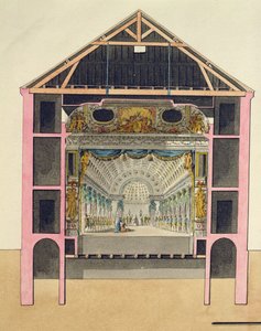 Plan för teatersalen i Le Petit Trianon, 1786