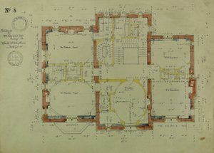 William Borden Residence, Chicago, Illinois, plan över andra våningen av Richard Morris Hunt