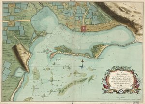 Ett korrekt utkast till hamnarna i Port Royal och Kingston, med nycklar och stim intill &c. från en sen noggrann undersökning av Mr. Richd Jones, ingenjör. av Richard; Mynde Jones