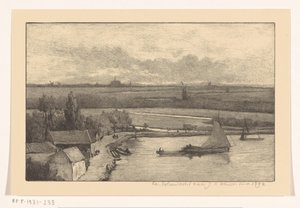 Landskap med segelfartyg på vattnet av Richard Nicolaüs Roland Holst