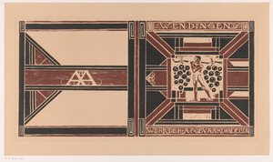 Omslagsdesign för: Wendingen, 1921 Delegatmedlemmarnas arbete (titel på objekt) av Richard Nicolaüs Roland Holst