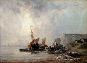 Båtar vid Normandies kust, 1823. av Richard Parkes Bonington