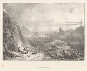Edinburgh sett från kapellet ST. Anthony av Richard Parkes Bonington