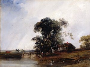Landskap med damm, ca 1825-26 (olja på duk) av Richard Parkes Bonington