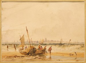 Le Crotoy av Richard Parkes Bonington