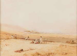 Le Treport sett från Eu-riktningen av Richard Parkes Bonington