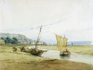 Nära Honfleur, ca 1822 (wc över grafit på papper) av Richard Parkes Bonington
