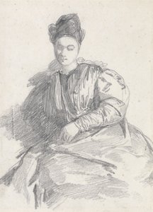 Studie av en sittande kvinna (grafit på papper) av Richard Parkes Bonington