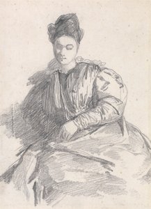 Studie av en sittande kvinna av Richard Parkes Bonington
