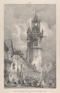 Gros Horloge-tornet, byggt under engelsmännens dominans 1417 av Richard Parkes Bonington