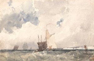 Fartyg i ett hackigt hav av Richard Parkes Bonington