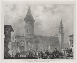 Pittoreska och romantiska resor i det antika Frankrike, Franche-Comté: Tournus Abbey Church av Richard Parkes Bonington