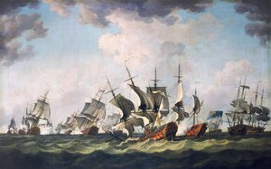 Slaget vid Quiberonbukten, 20 november 1759 (oljemålning) av Richard Paton