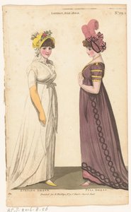 Magazine of Female Fashions of London and Paris, nr 29.1: London, juli. 1800: Aftonklänning; Hel klänning