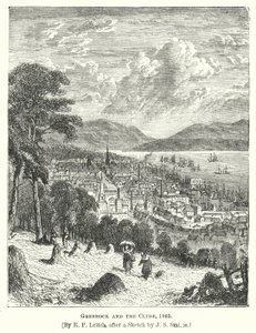 Greenock and the Clyde av Richard Principal (after) Leitch