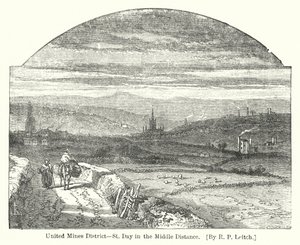 United Mines District, St Day in the Middle Distance (gravyr) av Richard Principal (after) Leitch