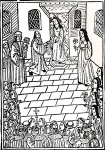 Äktenskapsfördrag mellan Charles V och prinsessan Mary Tudor, c1508. av Richard Pynson