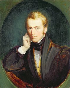 Självporträtt, ca 1827-37 (olja på panel) av Richard Redgrave