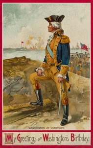 George Washington vid Yorktown (chromolitho) av Richard Veenfliet