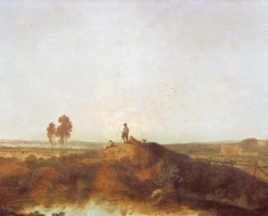 En pool med figurer på en kulle av Richard Wilson