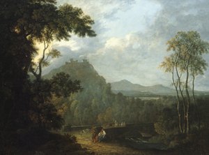 Slottet Dinas Bran, nära Llangollen II, ca 1770 (olja på duk) av Richard Wilson