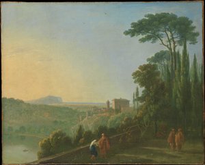 Nemi-sjön och Genzano från kapucinerklostrets terrass av Richard Wilson