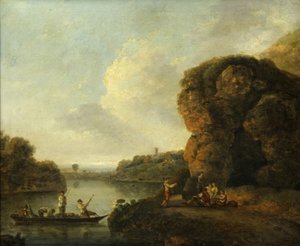On the Banks of the River (olja på duk) av Richard Wilson