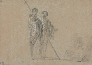 Studie av figurer för "A View of the Campagna" av Richard Wilson