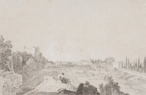 The Circus of Flora, Roma (penna med vit förhöjning på papper) av Richard Wilson