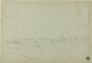 Vy över Peterskyrkan från Caesarernas palats, med Circus Maximus nedanför av Richard Wilson