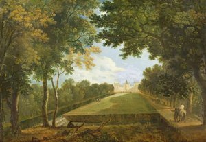Wilton House, östervy som visar den gamla entrén (olja på duk) av Richard Wilson