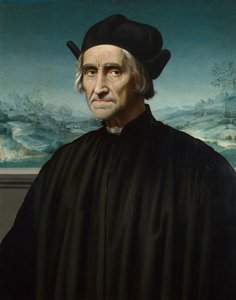 Porträtt av Girolamo Benivieni 1453-1542, mellan 1515 och 1520