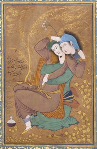 The Lovers, ca 1630 (akvarell, tusch och guld på papper)