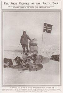 Den första bilden av sydpolen (s/v foto) av Roald Engelbergt Gravning Amundsen