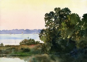 Wednesday Night Races, 2006 (akvarell på papper) av Rob Wood