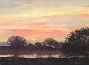 Winter Solstice, 2014 (akvarell på papper) av Rob Wood