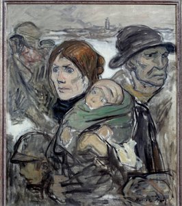 Der Exodus: Familie von Einwanderern auf den Straßen von Robert  Noir