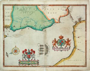 Karta över "Jakten på Calais, 4 - 6 augusti 1588