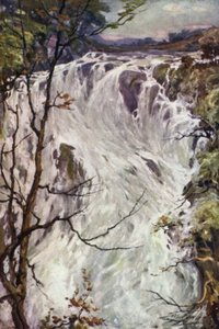 Swallow Falls, Bettws-y-Coed (färg litho) av Robert (after) Fowler