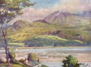 The Shore nära Harlech, Afternoon (färg litho) av Robert (after) Fowler