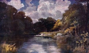 The Trout Stream (färg litho)