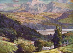 Utsikt från Bontddu, Dolgelly (färg litho)