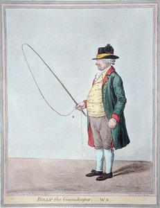Billy the Gamekeeper, graverad av James Gillray (1756-1815) publicerad av Hannah Humphrey 1810 (handfärgad gravyr) av Robert (after) Frankland