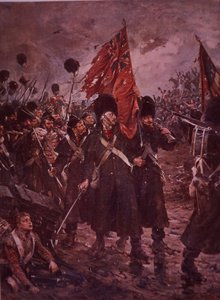 Saving the Colours, vakterna vid Inkerman under Krimkriget 1854 av Robert (after) Gibb