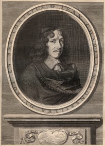 Porträtt av Jean Chapelain (1595-1674), fransk poet - Gravyr - Jean Chapelain (1595-1674) Fransk poet och litteraturkritiker - Gravyr av Nanteuuil et grave par Peulot. av Robert (after) Nanteuil
