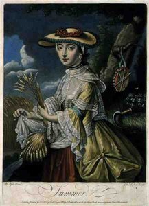 Sommar, graverad av C. Corbutt (Richard Purcell) (fl.1746-66), pub. av Robert Sayer, ca 1760 (mezzotintgravyr) (se även 125559-60 och 125562) av Robert (after) Pyle
